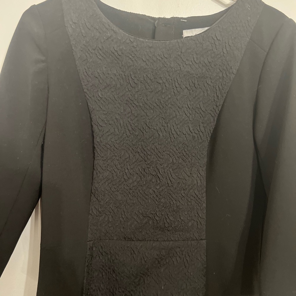 H&M Little Black Dress 3/4 Sleeve Slimming Detail Size 8 - Picture 2 of 6